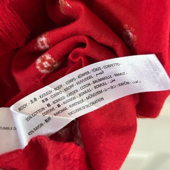 Ariat Red Western Boho Lightweight Bohemian Shirt Blouse Sz Medium - Picture 14 of 16